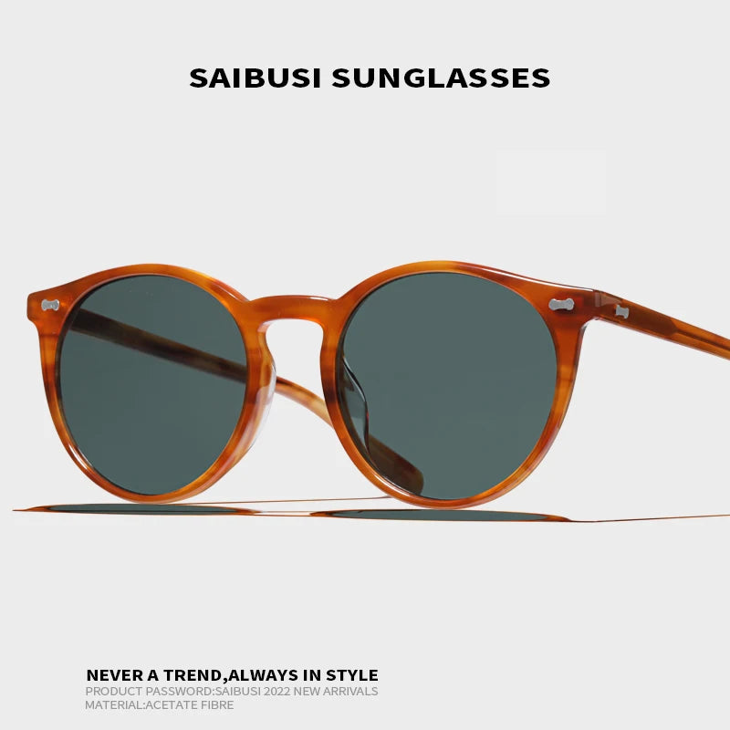 Hewei Women's Full Rim Round Acetate Sunglasses 0014 Sunglasses Hewei   