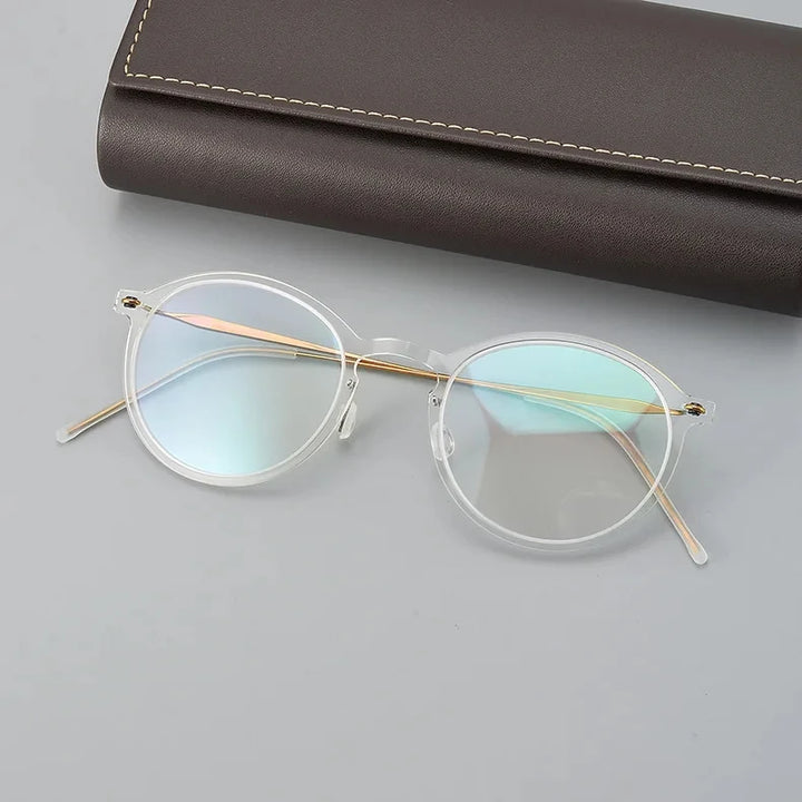 Bobbie Unisex Full Rim Round Titanium Eyeglasses 6541