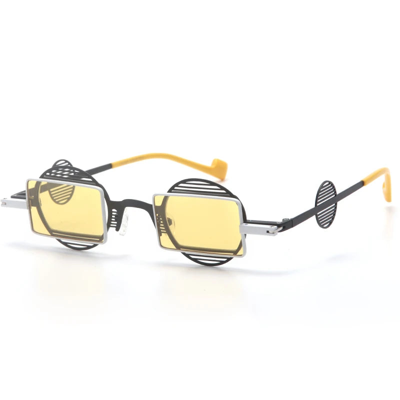 Aror Unisex Full Rim Round Alloy Eyeglasses Side Flip Sunglasses 76873