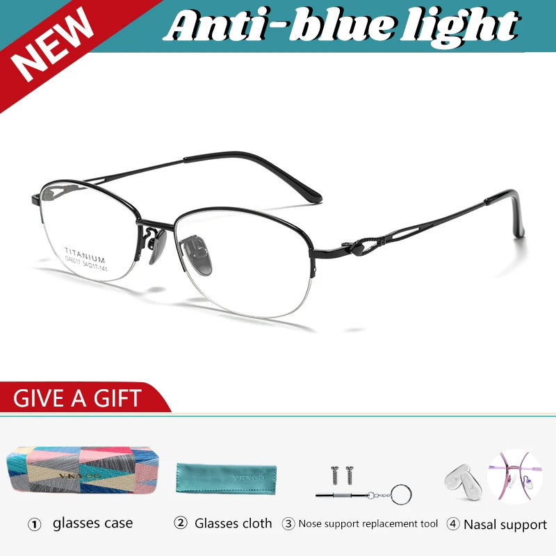 Vicky Women's Semi Rim Square Oval Alloy Reading Glasses 26017