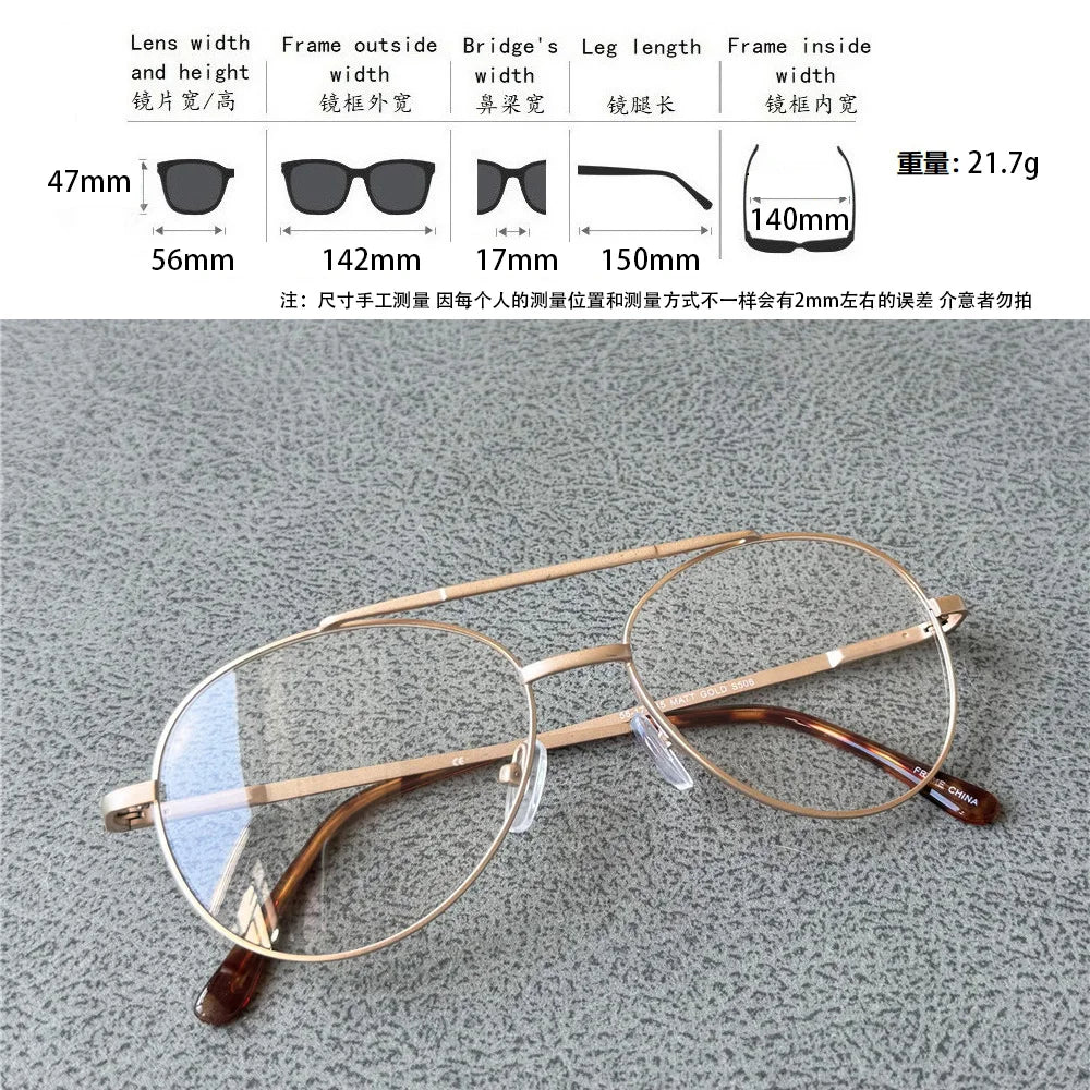 Cubojue Unisex Full Rim Oval Double Bridge Alloy Reading Glasses 471756