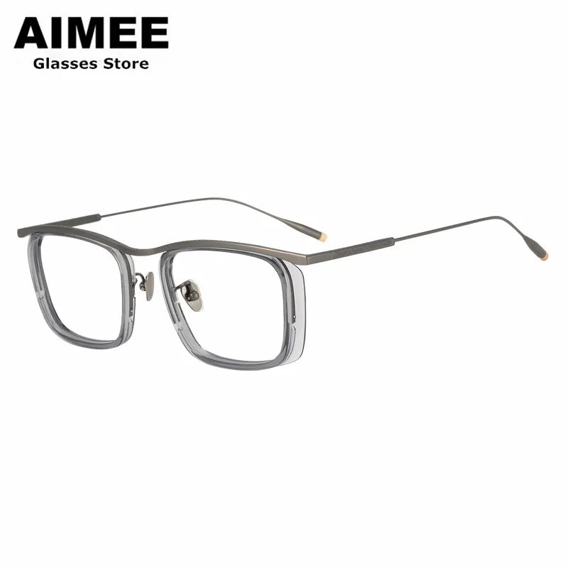 Aimee Unisex Full Rim Square Brow Line Titanium Acetate Eyeglasses 2018 Full Rim Aimee   