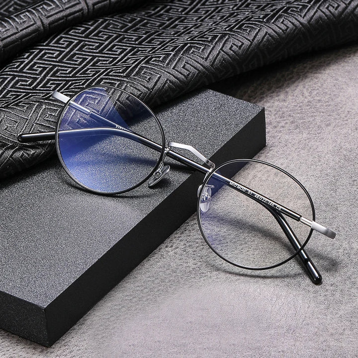 Black Mask Women's Full Rim Oval Round Titanium Eyeglasses 482214