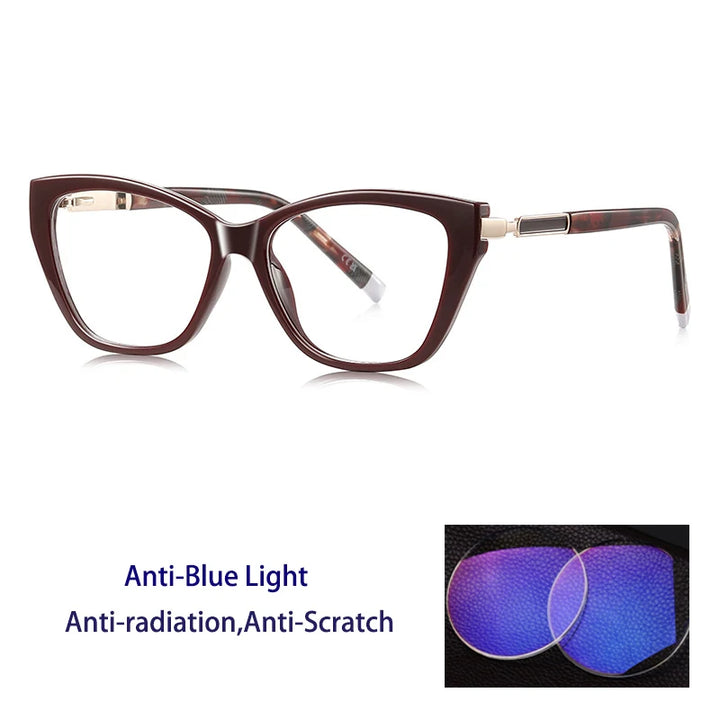 Kocolior Women's Full Rim Cat Eye Acetate Photochromic Reading Glasses 72209