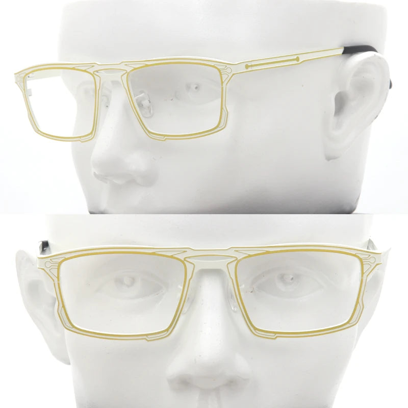 Muzz 8582 men's rectangle pure titanium prescription eyeglasses — view 7