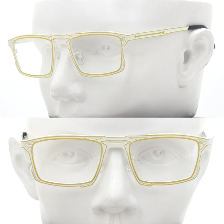 Muzz 8582 men's rectangle pure titanium prescription eyeglasses — view 7