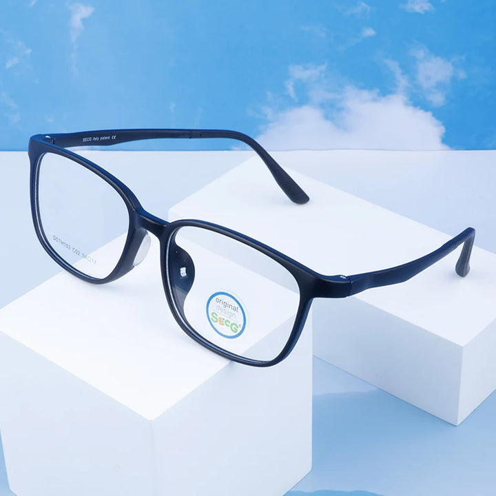 Secg Unisex Youth's Full Rim Square Tr 90 Silicone Eyeglasses 241153