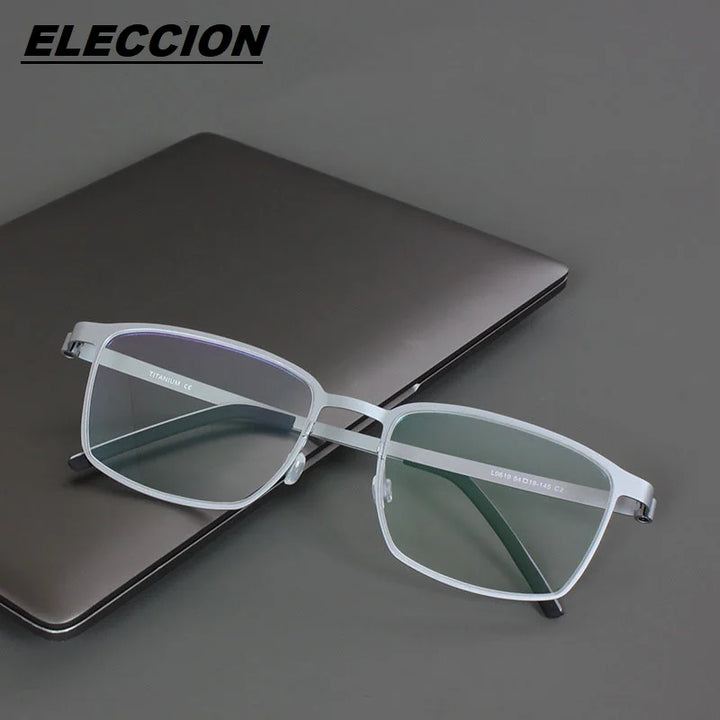 Eleccion Unisex Full Rim Square Titanium Eyelasses 9619