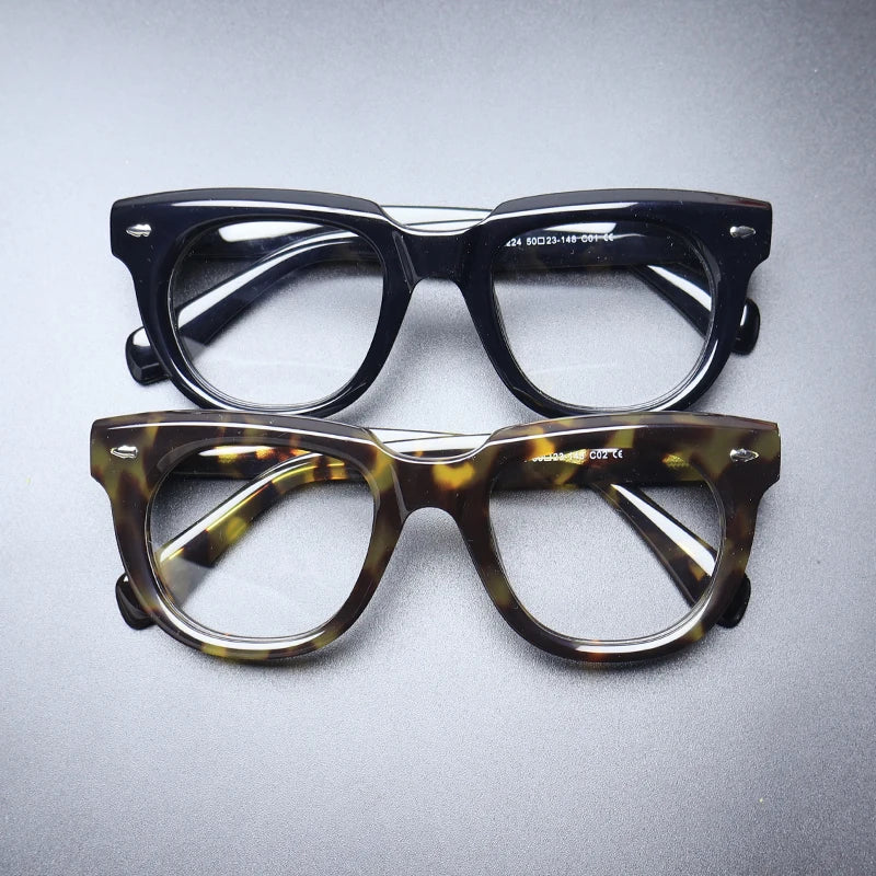 Gatenac Unisex Full Rim Square Acetate Eyeglasses Gxyj1470 Full Rim Gatenac   