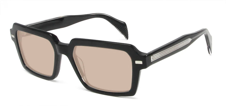 Esnbie Unisex Full Rim Polygon Rectangular Acetate Sunglasses 242031