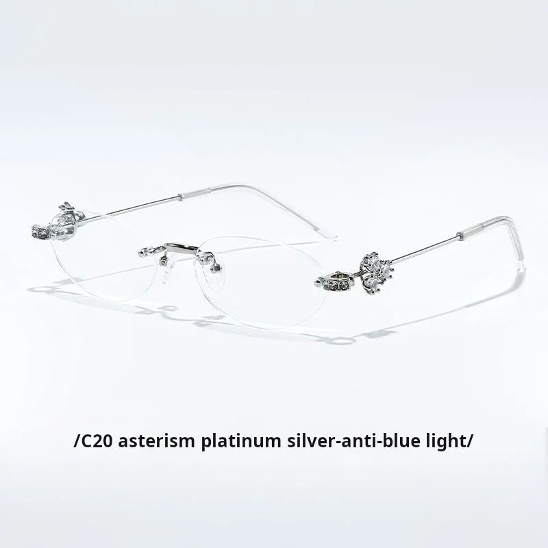 Momoja Women's Rimless Oval Titanium-Alloy Eyeglasses  770803