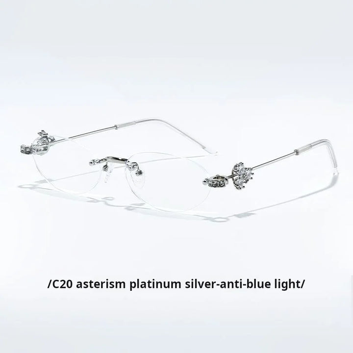Momoja Women's Rimless Oval Titanium-Alloy Eyeglasses  770803