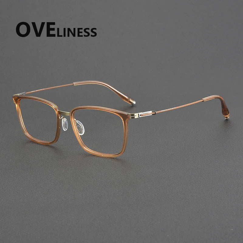 Oveliness Unisex Full Rim Square Titanium Acetate Eyeglasses 22502