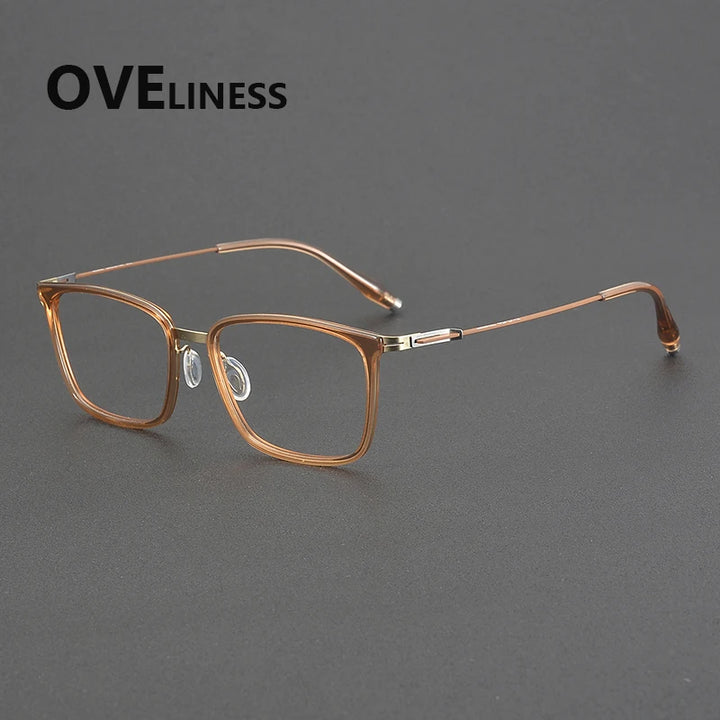 Oveliness Unisex Full Rim Square Titanium Acetate Eyeglasses 22502