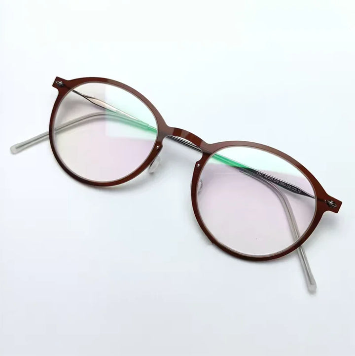 Bobbie Unisex Full Rim Round Titanium Eyeglasses 6541