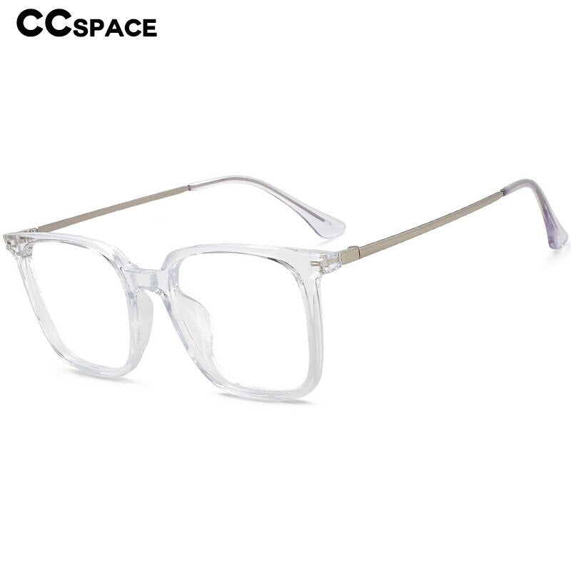 CCspace Unisex Full Rim Square Tr 90 Titanium Eyeglasses 55981 Full Rim CCspace   