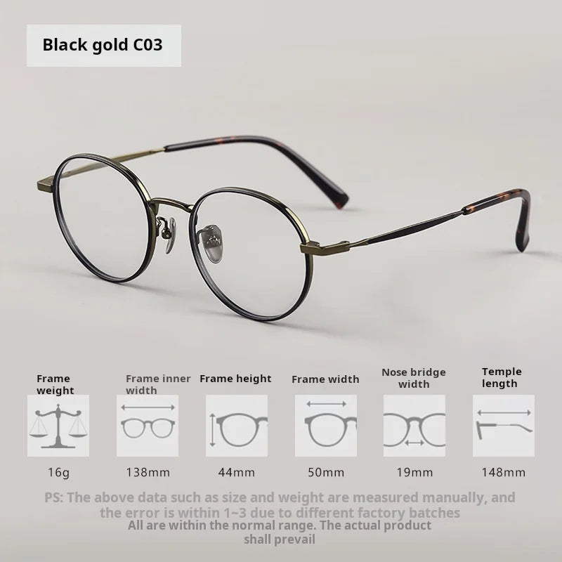 Xbora Women's Full Rim Flat Top Round Titanium Eyeglasses 98506