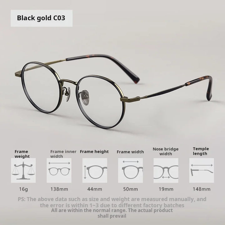 Xbora Women's Full Rim Flat Top Round Titanium Eyeglasses 98506