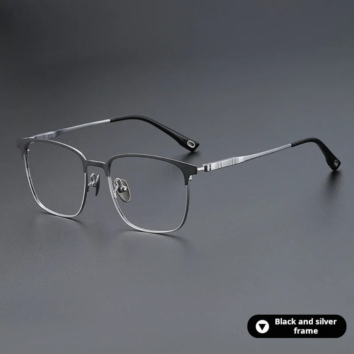Momoja Unisex Full Rim Big Square Tr 90 Titanium Eyeglasses 770806