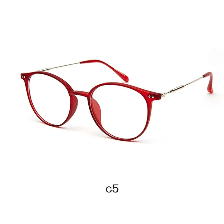 Handoer Unisex Full Rim Round Oval Alloy Acetate Eyeglasses 13819