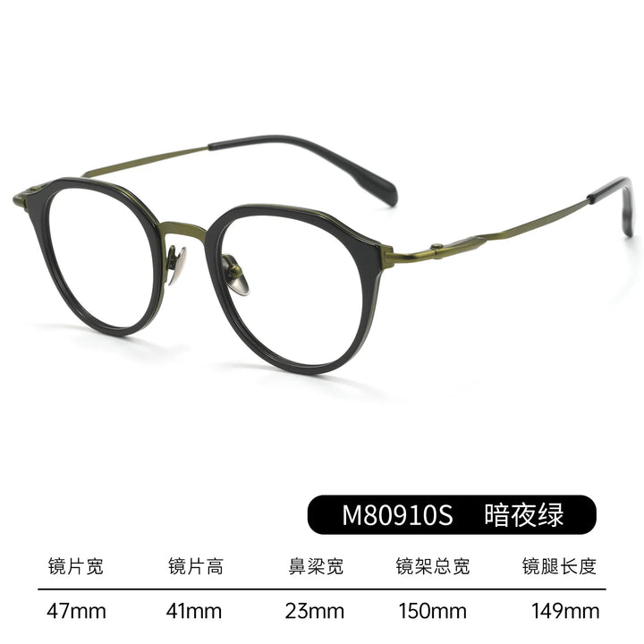 Bclear Unisex Full Rim Round Titanium Eyeglasses BSF-M80910S