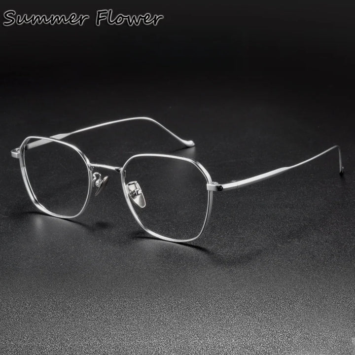 Summer Flower Women's Full Rim Polygon Titanium Eyeglasses 369316