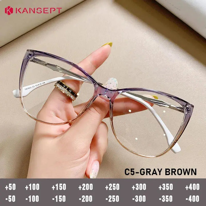 Kansept Unisex Full Rim Cat Eye Tr 90 Metal Frames 784000 FuzWeb