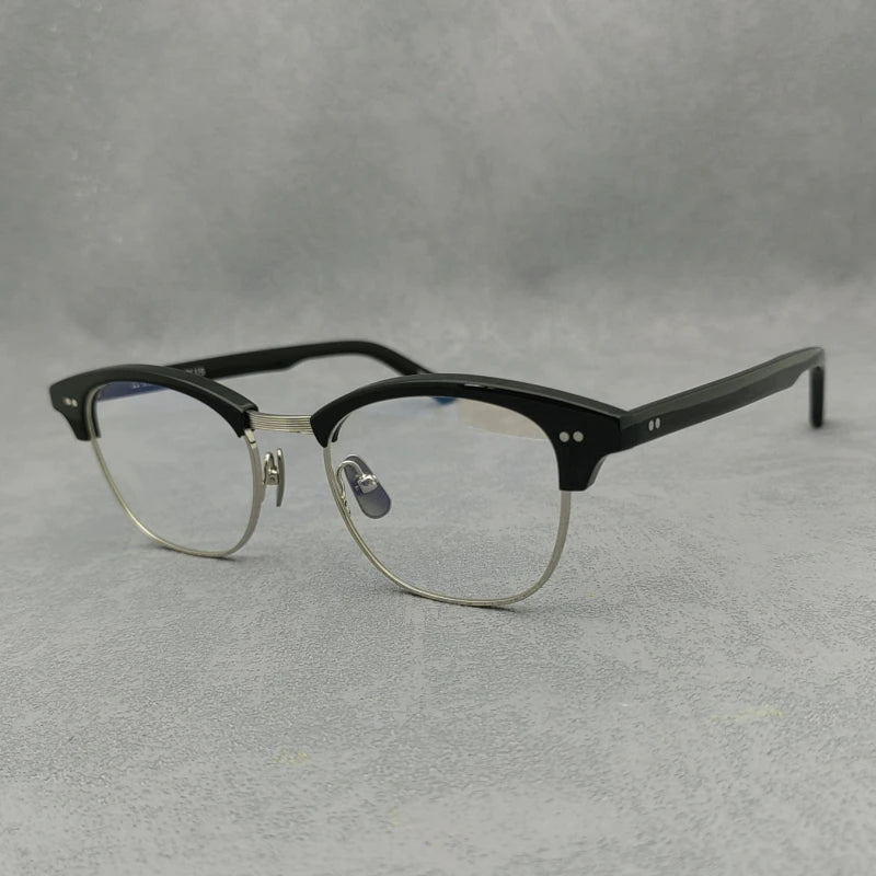 Blackmask Unisex Semi Rim Square Acetate Eyeglasses Fuz 7