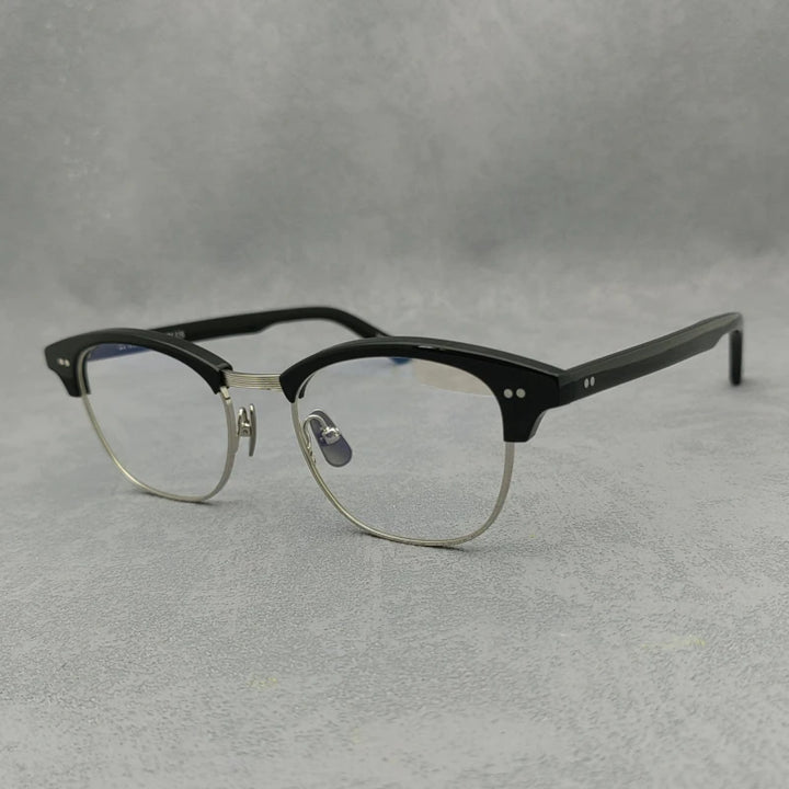 Blackmask Unisex Semi Rim Square Acetate Eyeglasses Fuz 7