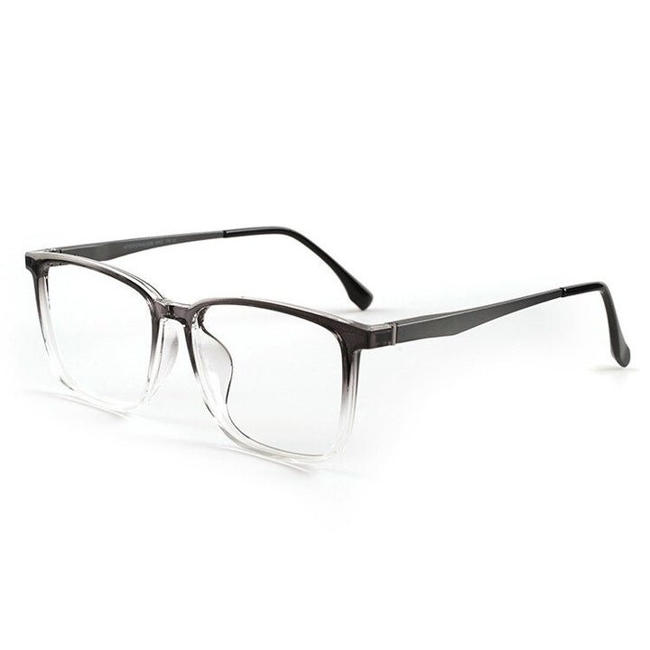 KatKani Unisex Full Rim Large Square Tr 90 Aluminum Eyeglasses Full Rim KatKani Eyeglasses Gradient Black  