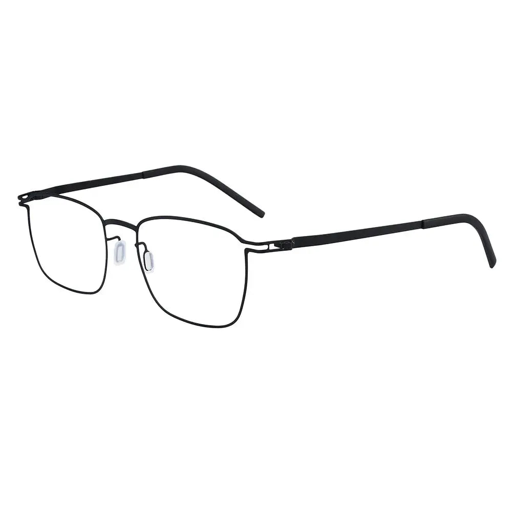 Bobbie 185342 Unisex Screwless Full Rim Square Stainless Steel Frames FuzWeb