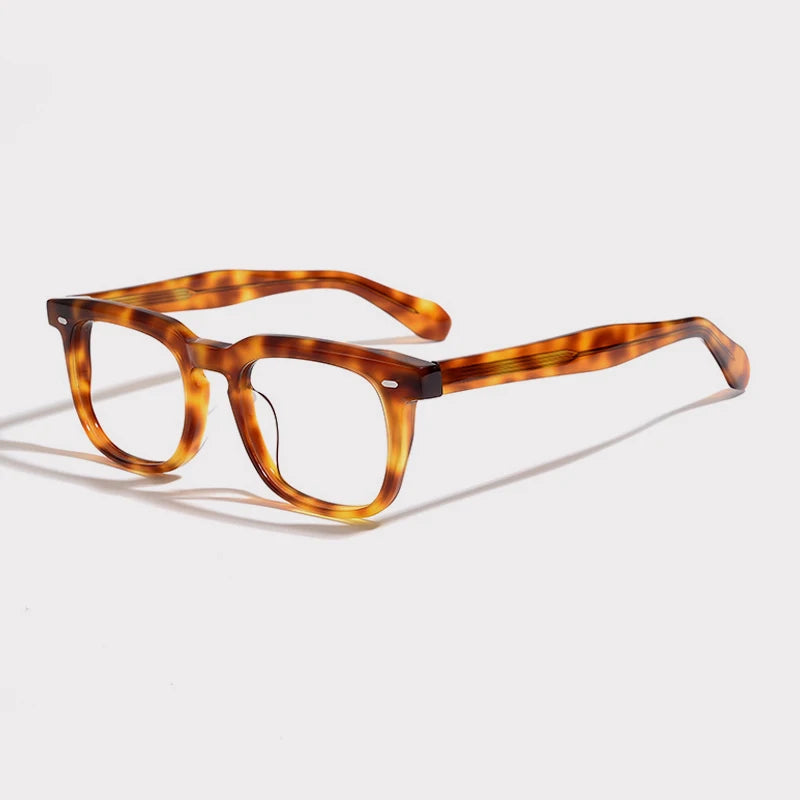 Gatenac Unisex Full Rim Square Acetate Eyeglasses G1517 Full Rim Gatenac Tortoiseshell  