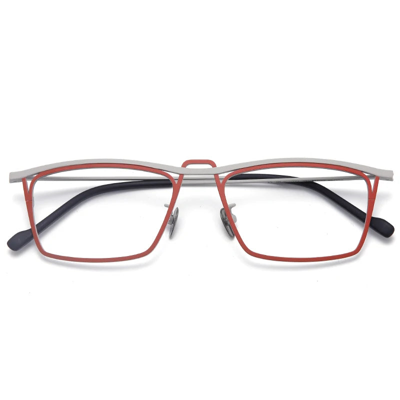 Muzz Men's Full Rim Square Double Bridge Titanium Eyeglasses  4454181