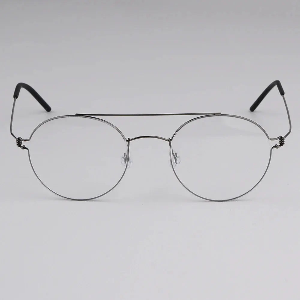 Bobbie 165342 Unisex 138mm Full Rim Oval Double Bridge Titanium  Frames FuzWeb