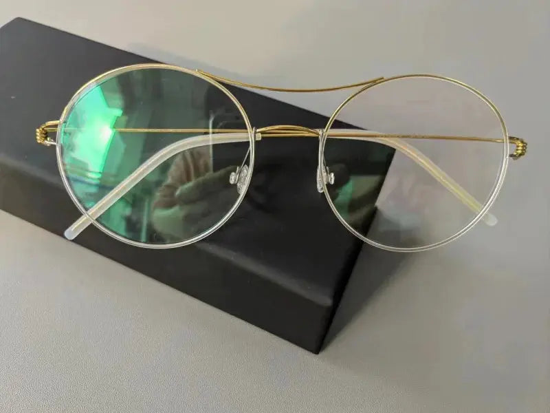 Aimee  820200 Women’s Titanium Full Rim Double Bridge Round Frames FuzWeb
