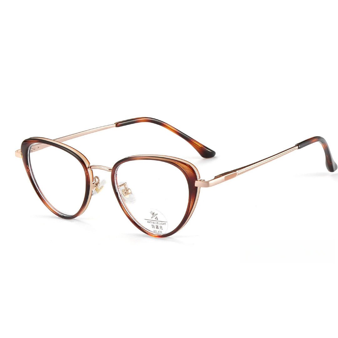 Yimaruili Women's Full Rim Cat Eye Tr 90 Alloy Eyeglasses Y11931 Full Rim Yimaruili Eyeglasses Tortoiseshell  