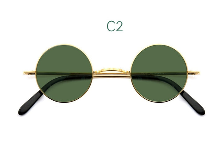 Yujo Unisex Full Rim Small 42mm Round Titanium Polarized Sunglasses Sunglasses Yujo C2 China 