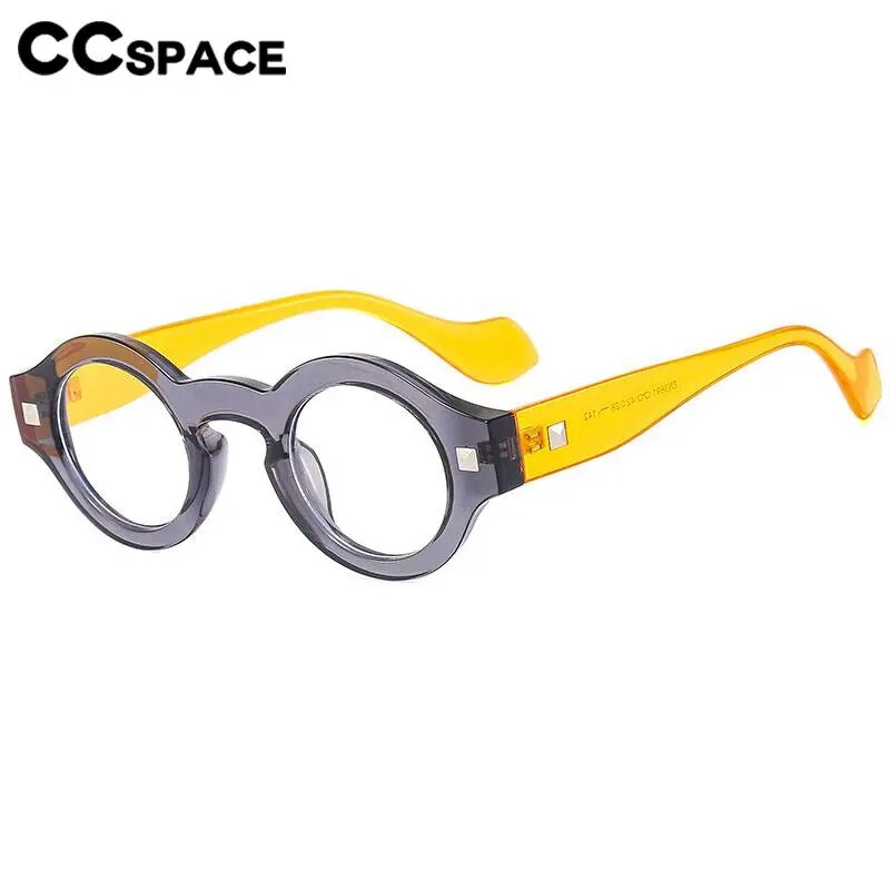 CCSpace Unisex Full Rim Small Round Acetate Hyperopic Reading Glasses R57019 Reading Glasses CCspace   