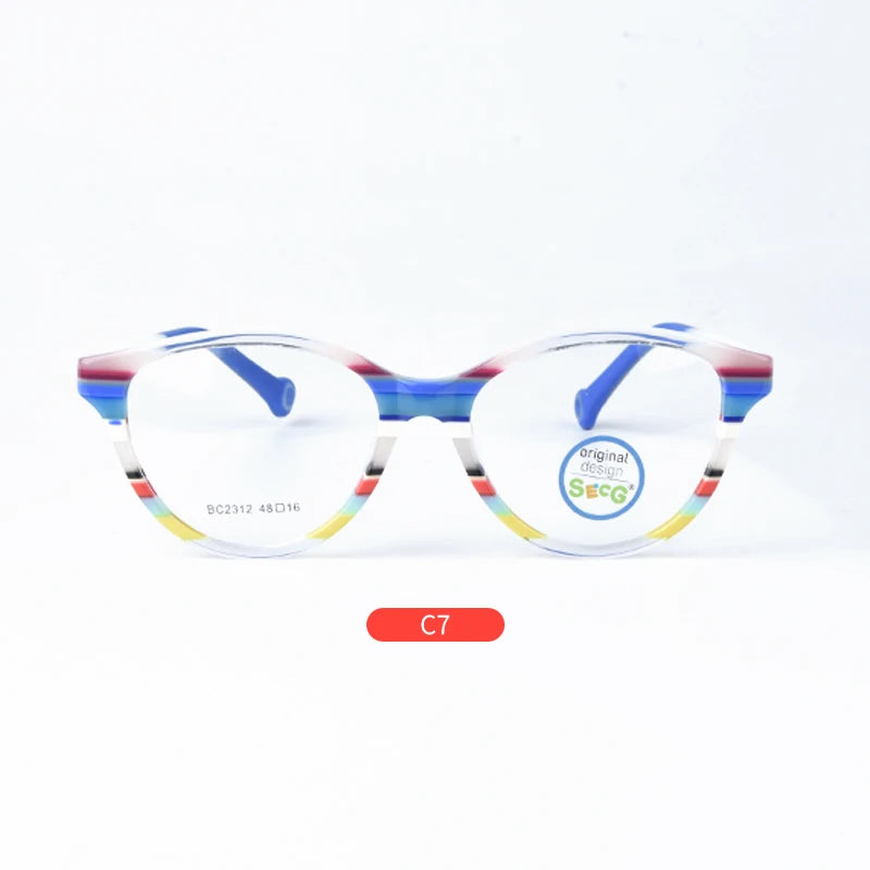 Secg Unisex Children's Full Rim Round Tr 90 Silicone Eyeglasses 262312