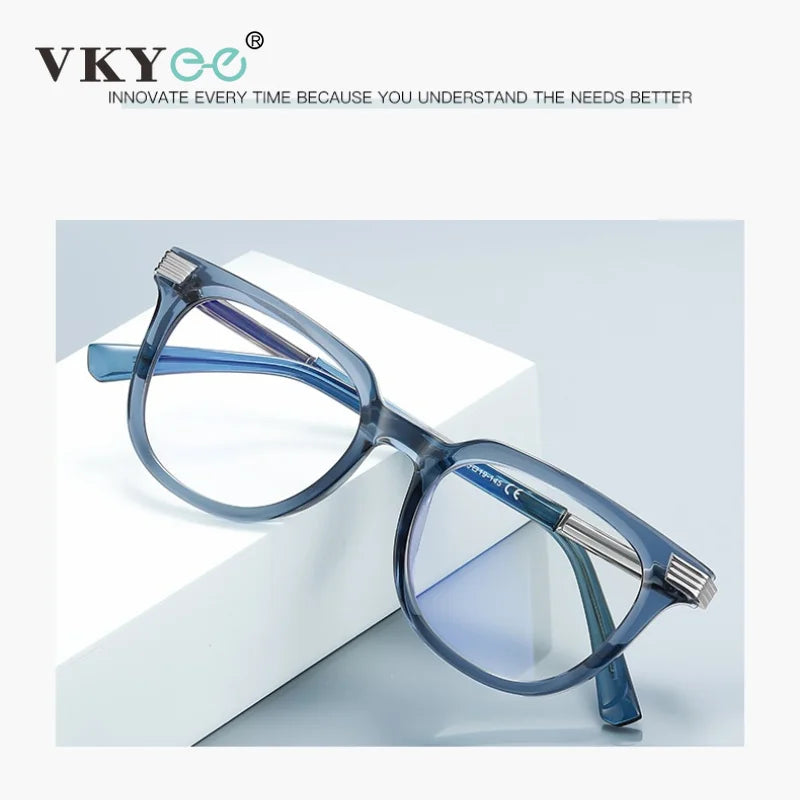 Vicky Men's Full Rim Round TR90 Blue Light Prescription Eyeglasses PFD2321 - view 2