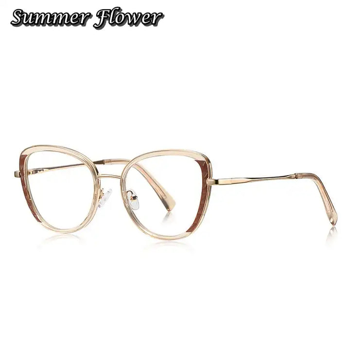 Summer Flower Women's Full Rim Cat Eye TR 90 Titanium Eyeglasses 61347