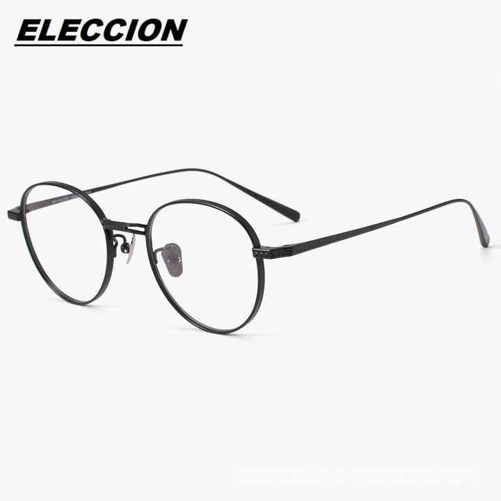 Eleccion Women's Full Rim Oval Square Titanium Eyeglasses 49027