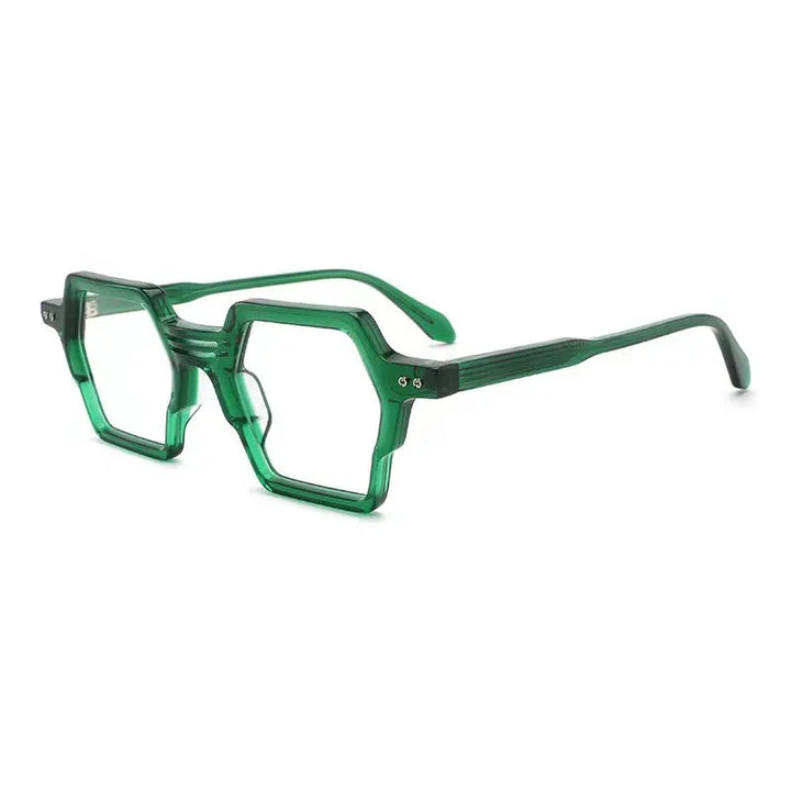 Hewei Unisex Full Rim Square Thick Acetate Eyeglasses 2281 Full Rim Hewei green  