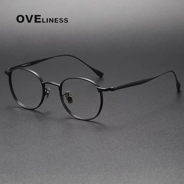 Oveliness Women's Full Rim Oval Titanium Eyeglasses 842184 Full Rim Oveliness black