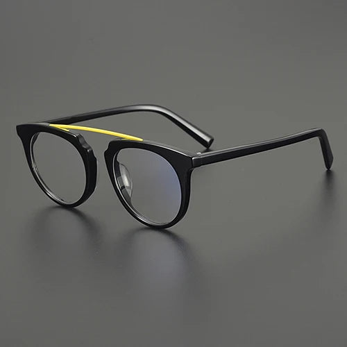 Nobler Unisex Full Rim Flat Top Oval Brow Line Acetate Eyeglasses 48290