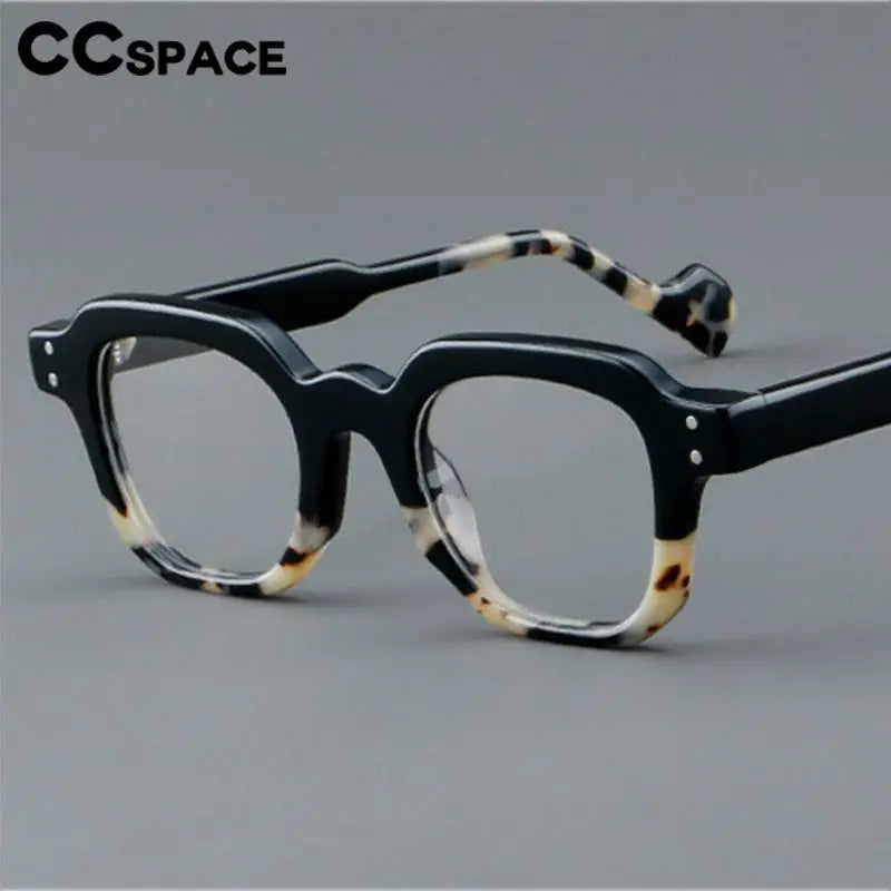 CCspace Unisex Full Rim Square Acetate Eyeglasses 57287 Full Rim CCspace   