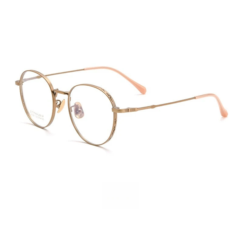 Yimaruili Women's Full Rim Round Titanium Eyeglasses 50814