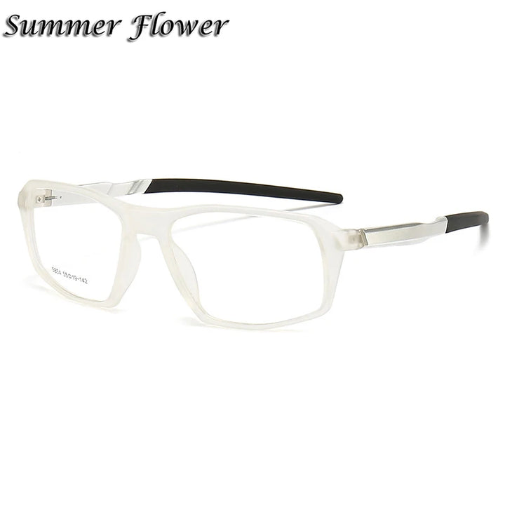 Summer Flower Men's Full Rim Square Tr 90 Aluminum Sport Eyeglasses 85854