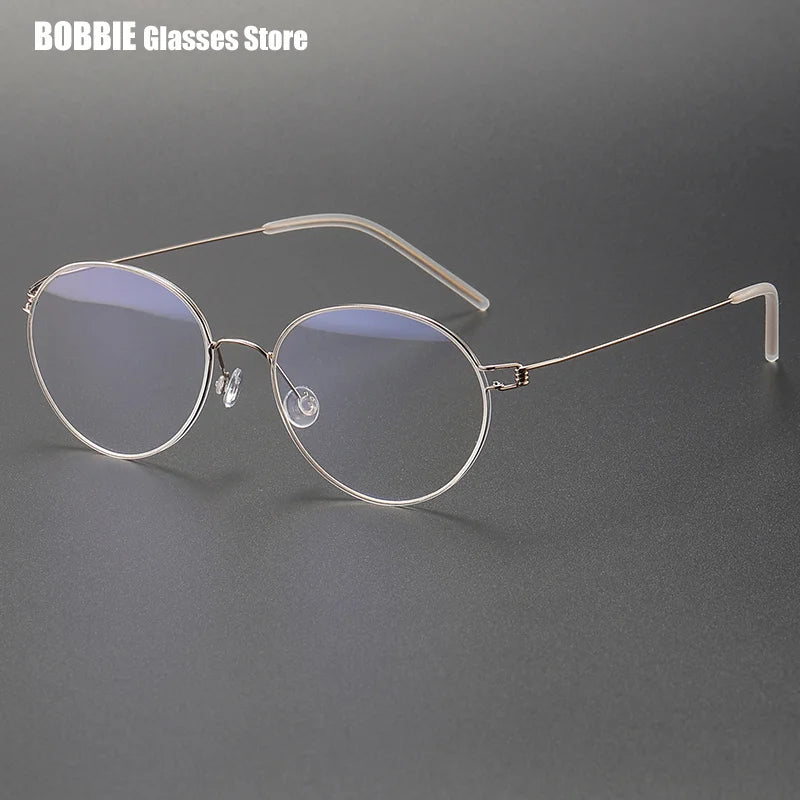 Bobbie Women's Semi Rim Oval Round Screwless Titanium Eyeglasses 434317