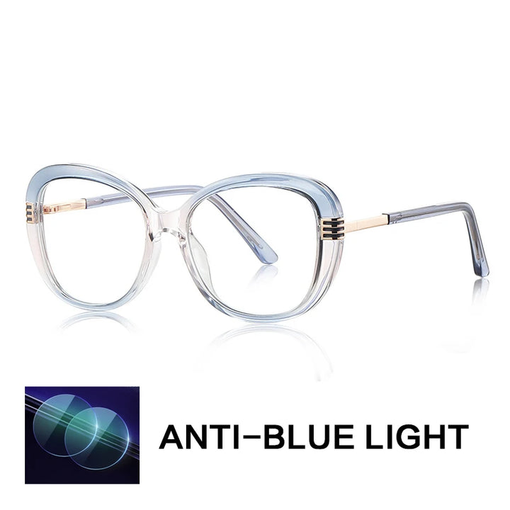 Gatenac Women's Full Rim Oval Tr 90 Titanium Reading Glasses Gxyj2265